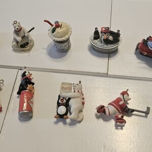 Coca Cola Polar Bear and Penguin Ornaments Set